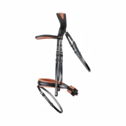 TdeT - Bridon et rênes têtière anatomique Matisse noir/tabac