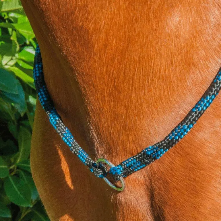 TdeT - Cordelette en corde avec anneau noir/turquoise