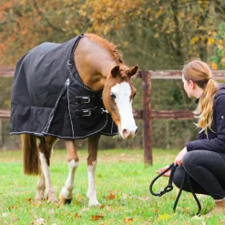 TdeT - Couverture de pré Stretch Neck® noir/gris 300g