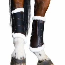 TdeT - Guêtres fermées postérieurs mouton marron/ noir x2