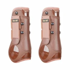 TdeT - Guêtres ouvertes coques et cuir marron/ noir