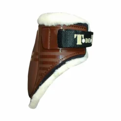 TdeT - Protèges boulet doublé mouton synthétique marron foncé