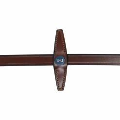 TdeT - Rênes en caoutchouc micro-picots avec arrêtoirs intégrés tabac