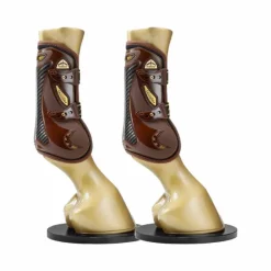 Veredus - Guêtres ouvertes Grand Slam Carbon Gel Marron / Or x2