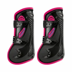 Veredus - Guêtres ouvertes Carbon Gel Vento Color Edition Noir/ Fuchsia x2